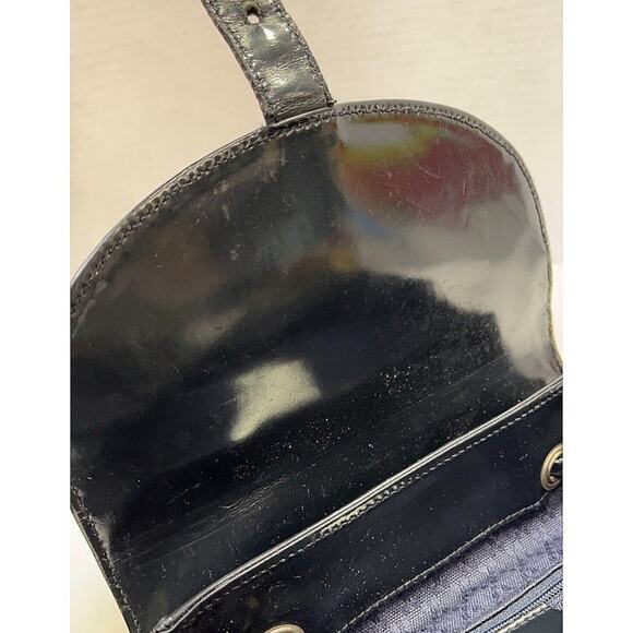 Authentic GUCCI Backpack Bamboo Handle/ Closures Black Patent Leather/Leather - Picture 6 of 12